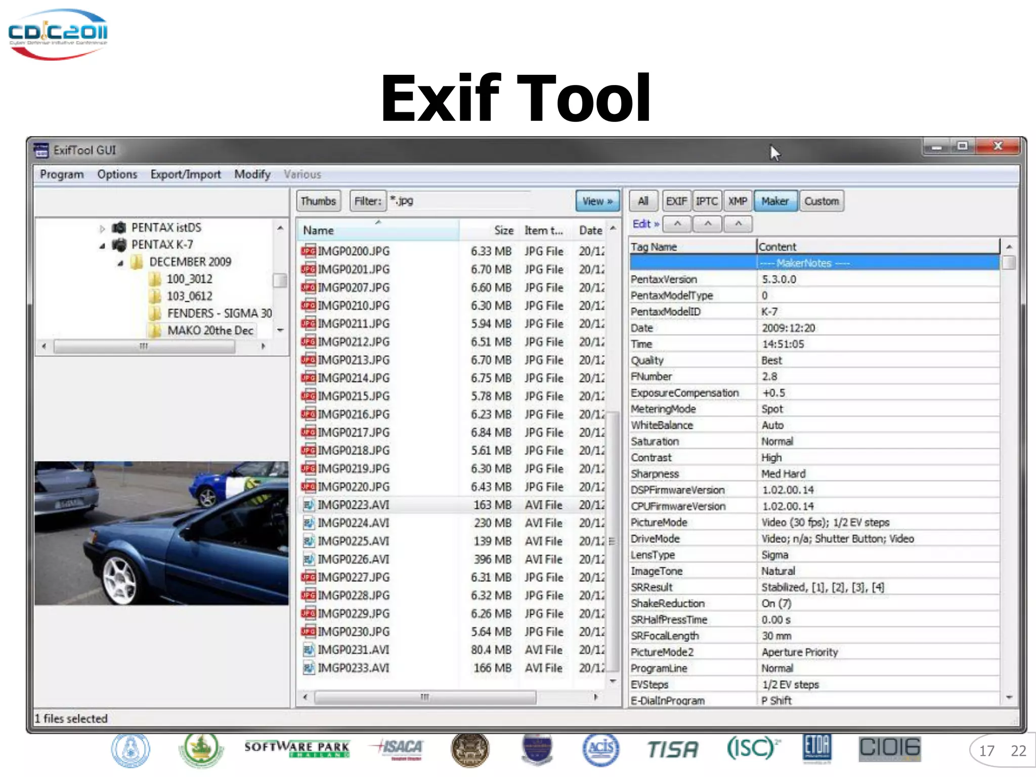 Exif Tool




            17   22
 