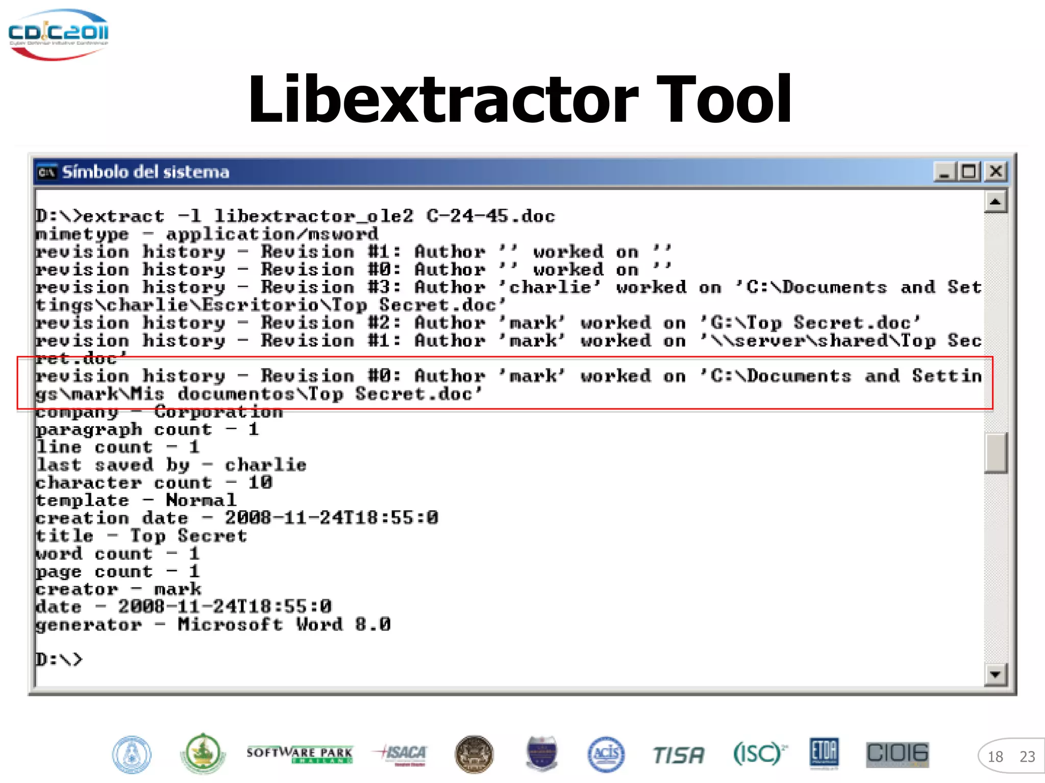 Libextractor Tool




                    18   23
 
