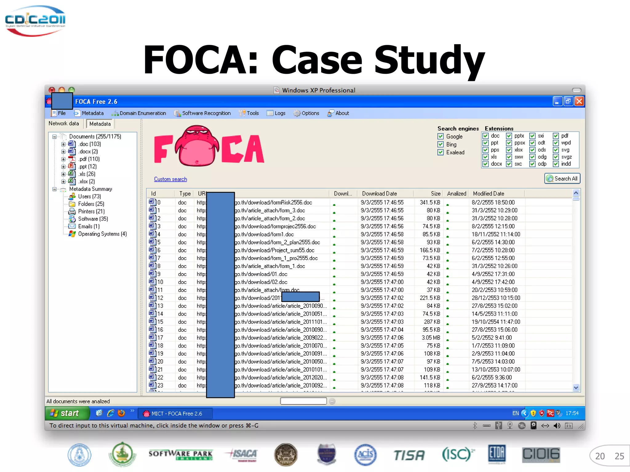 FOCA: Case Study




                   20   25
 