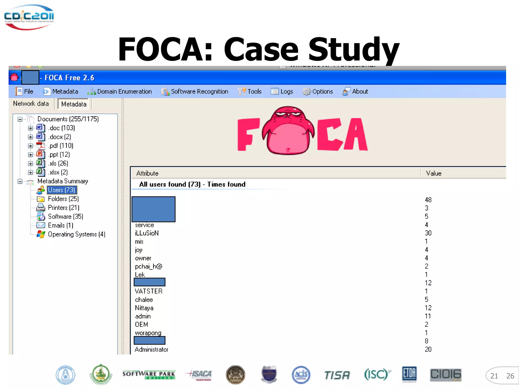 FOCA: Case Study




                   21   26
 