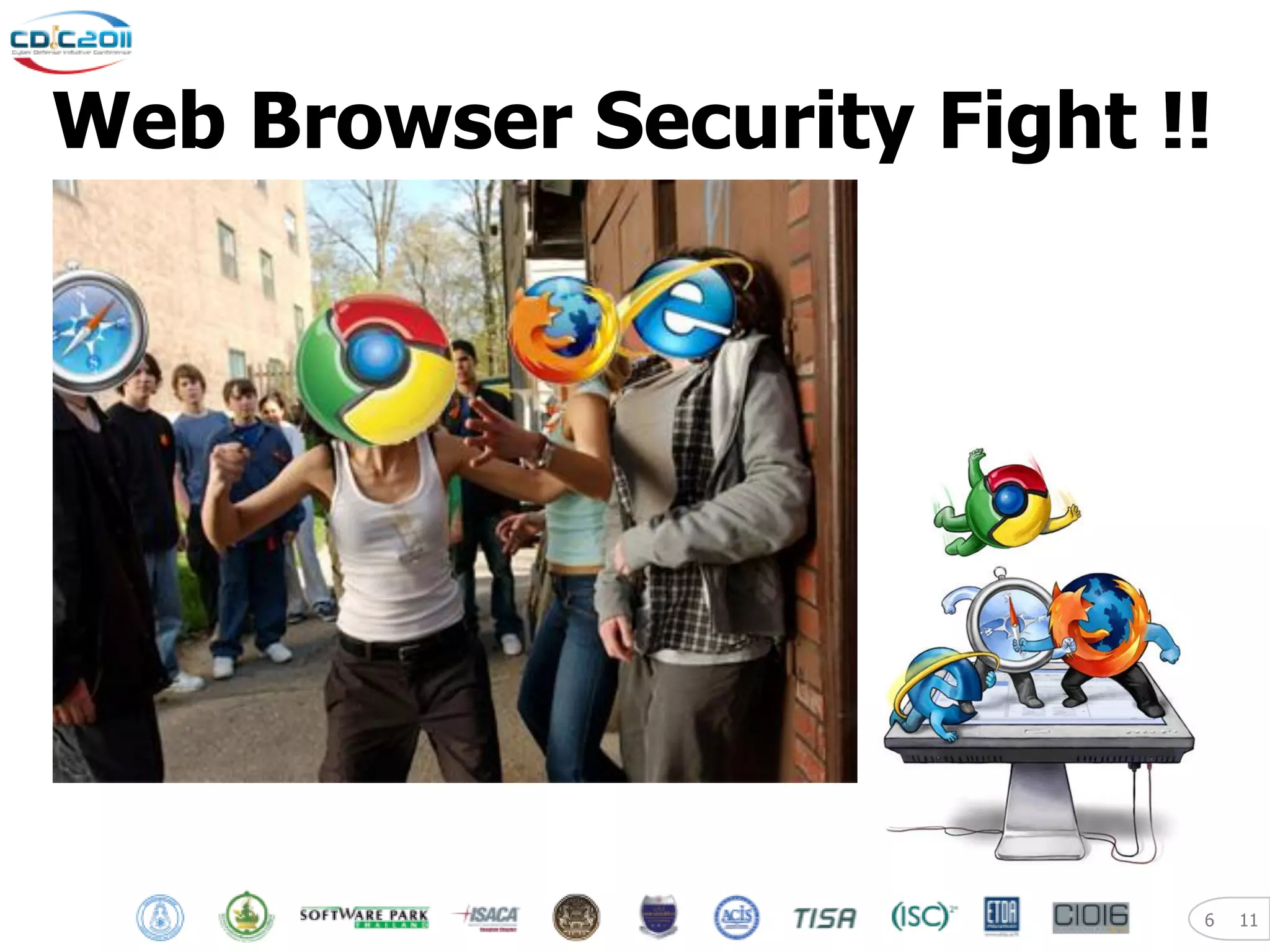 Web Browser Security Fight !!




                            6   11
 