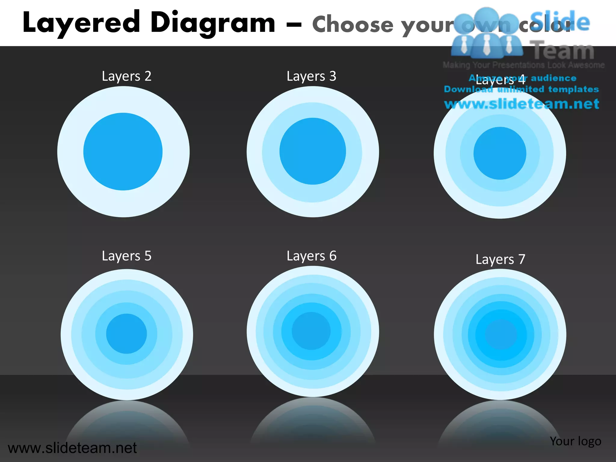 Layered Diagram – Choose your own color
            Layers 2   Layers 3   Layers 4




            Layers 5   Layers 6   Layers 7




                                             Your logo
www.slideteam.net
 