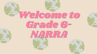 Welcome to
Grade 6-
NARRA
 