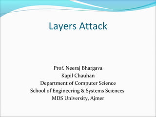 Layers Attack
Prof. Neeraj Bhargava
Kapil Chauhan
Department of Computer Science
School of Engineering & Systems Sciences
MDS University, Ajmer
 