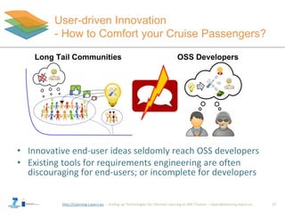 http://Learning-Layers-eu
User-driven Innovation
- How to Comfort your Cruise Passengers?
• Innovative end-user ideas seld...