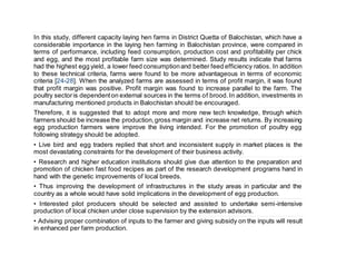 Layers & eggs in quetta distric | DOCX | Agriculture | Industries