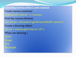 HTML CANVAS | PPTX | Web Design and HTML | Internet