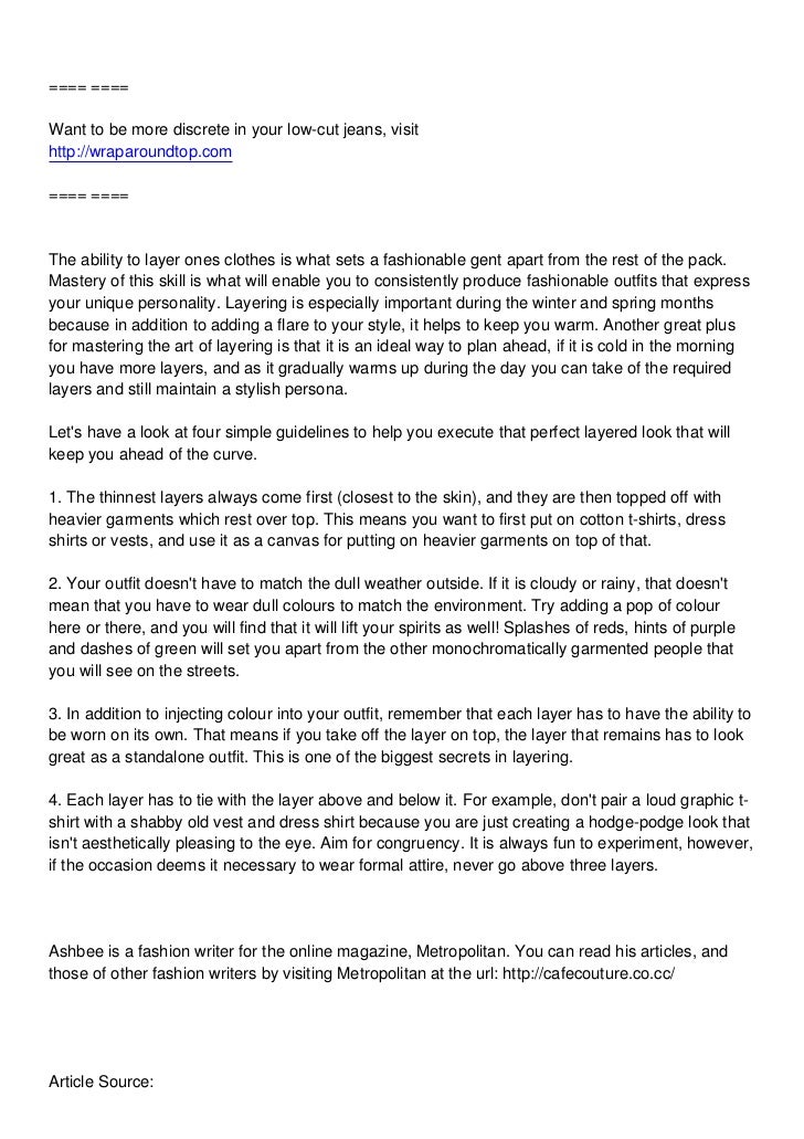 How To Layer Your Clothes