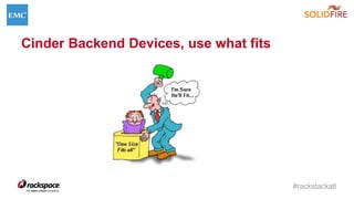 #rackstackatl
Cinder Backend Devices, use what fits
 