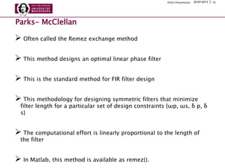 Design of FIR Filters | PPTX | Digital Audio | Computer Software and ...