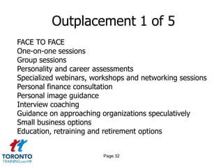 Page 30Downsizing 4 of 4NEGATIVE IMPACTS Decreased morale Reduced loyalty Productivity/Quality Loss Damage to brand Turnover Absenteeism Lawsuits Negative image Stock price decrease Loss of customers 