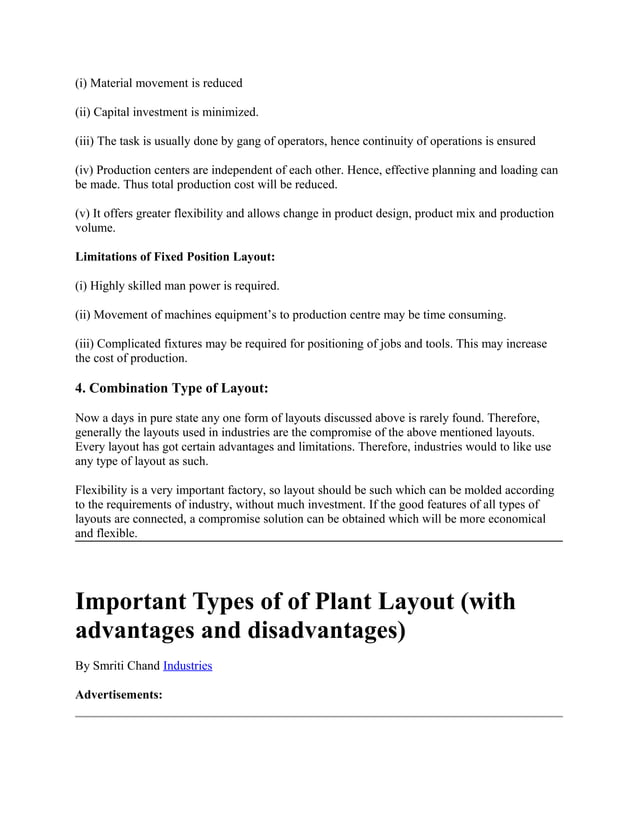 Different Types Of Production Layout