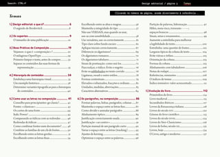 Search: CTRL+F

Temas
1.] Design editorial: o que é?............................. 6

O segredo de Brodovitch..........................................8
2.] Os suportes............................................... 9

O tamanho de uma publicação..............................10
3.] Boas Práticas de Composição......................19

Vejamos: o que é «composição»?....................... 20
O milagroso OpenType..........................................29
Primeiro limpar o texto, antes de compor............32
Separar os conteúdos das suas formas de
representação...................................................... 33
4.] Hierarquia de conteúdos........................... 34

Estabeleça uma hierarquia visual...........................35
Um exemplo histórico.............................................38
Determine variantes tipográficas para a hierarquia
de conteúdos......................................................40

Design editorial / página 3

» Temas

Temas

Clicando no número de página, acede directamente à referência...

Escolhendo entre as altas e magras........................56
Mantenha a integridade do tipo ............................57
Não use VERSAIS, mas quando as usar,
use-as com sensibilidade.........................................58
Use versaletes, use-os correctamente...................61
Tipo claro sobre fundo escuro.............................. 62
Aplique iniciais correctamente............................. 67
Diferencie os algarismos!....................................... 69
Os algarismos romanos.......................................... 70
Os algarismos tabelares........................................... 71
Sinais de pontuação: como usá-los.......................72
Para realçar, o itálico. Evite o negrito................... 76
Evite os sublinhados no texto corrido................. 76
Ligaturas, swash e outro estilos..............................78
Formas contextuais................................................. 79
Elevados e rebaixados, fracções e ordinais...........82
Unidades, medidas, abreviações............................83
Caractéres alternativos........................................... 84

5.] Como usar as letras na composição............. 41

6.] Os parágrafos, na composição.................... 86

Conselho para principiantes: go classic!............. 42
Fontes «clássicas».................................................. 43
Os cortes de uma fonte...........................................44
Italic Power!..............................................................45
Comparando as itálicas com as redondas........... 46
Redondas & itálicas................................................ 47
Como combinar fontes num documento?......... 48
Combine as famílias de um clã de fontes..............50
Escolhendo entre as letras gordas.......................... 51
Escolhendo entre as letras finas............................ 54

Formar palavras, linhas, parágrafos, colunas.......87
Mantenha o espaço entre as letras fixo.................87
Como dividir e assinalar parágrafos......................88
Alinhamento óptico................................................ 89
Justificação correctamente usada......................... 90
Justificação «ao centro».........................................91
Partição manual de um parágrafo curto...............92
Variar o espaço entre as letras (tracking).............93
Ajustes de kerning....................................................95
Optimizar o espaço entre as palavras................... 96

Partição de palavras, hifenização.......................... 97
Hífen, meia-risca, travessão - – —;
espaços brancos....................................................... 98
Sinais, setas e ornamentos..................................... 99
Aumente a entrelinha para melhorar
a legibilidade do texto............................................100
Entrelinha: uma questão de fontes......................102
Larguras típicas da coluna de texto.................... 104
Evite viúvas e órfãos............................................... 105
Orientação da coluna............................................. 105
Formas da coluna................................................... 105
Alinhamento com tabuladores............................106
Notas de rodapé......................................................107
Referências, remissões..........................................108
O índices de temas.................................................109
Índice remissivo: valor acrescentado................... 111
7.] Evolução do livro..................................... 112

Primórdios do livro................................................ 114
Livro medieval.........................................................115
Incunábulos ibéricos..............................................117
Livros da Renascença italiana...............................118
Livros do século xvi..............................................120
Génese do livro científico..................................... 123
Livros do século xviii............................................124
Livros do Neo-Classicismo..................................126
Livros de bolso, século xx..................................... 132
Livros, hoje..............................................................134
O Livro, antigo e moderno................................... 137

 