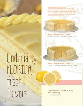 MORE

SIGNATURE
CAKES

ONE HUGE CARROT CAKE
5 Layer	
23060001 	 1/10 inch	

uncut	

11 lbs.

COUNTRY CARROT CAKE
3 Layer	
24061402	 2/10 inch	

14 cut	

16 lbs.

SOUTHERN RED VELVET CAKE
3 Layer 	
24741402 	 2/10 inch	

14 cut.	 12.8 lbs

GARDEN CARROT CAKE
2 Layer	
25061602 	 2/10 inch 	
2 Layer	
25062002 	 2/10 inch 	

16 cut 	 8.8 lbs.
20 cut	 8.8 lbs.

OLD FASHION RED VELVET CAKE
2 Layer	
25181602 	 2/10 inch 	
2 Layer 	
25182002 	 2/10 inch	

16 cut	
20 cut	

FRESH CARROT CAKE
The freshest carrot cake in the garden; baked with crisp
carrots, crunchy walnuts, golden raisins and sweet
pineapple is filled and decorated with our scratch
made cream cheese frosting. Our 3 layer carrot cakes are
hand decorated with buttercream carrots and our 5 and
2 layer carrot cakes are covered in cream cheese frosting
mixed with raisins and walnuts.

7

Favorite
Flavors

Crunchy Carrot Cake
Authentic Red Velvet
Angel Food
Texas Treasure
Pumpkin Maple Harvest

BIG BOY COUNTY HIGH RED VELVET CAKE
5 Layer	
23740001 	 1/10 inches	 uncut	

RED VELVET CAKE
We have been told that our
red velvet cake is part of the
five main food groups. Made
the traditional authentic way
with the best cocoa, buttermilk,
whole eggs, a splash of vinegar
and the romance of the past.
We frost our red velvet cakes
with rich cream cheese frosting
and white chocolate shavings.

12 lbs.

10 lbs.
10 lbs.

ANGEL FOOD CAKE
Simple Ingredients; egg whites,
sugar, flour, and vanilla...the
best you will ever eat. Honest!

ANGEL FOOD
1 Layer	
2122002 	 2/10 inch	

uncut 	 3.8 lbs.

PUMPKIN MAPLE HARVEST (SEPT - DEC ONLY)
3 Layer 	
21061402	 2/10 inch	
14 cut	 11 lbs.

TEXAS TREASURE
2 Layer	
24214002 	 2/10 inch	

TEXAS TREASURE CAKE
This dense cake batter is
blended with cream cheese,
pecans, coconut, candy apple
caramel, buttermilk and brown
sugar. Our layers are filled with
caramel pudding and covered with brown sugar cream
cheese frosting. Each bite is
a treasure!

14 cut	

9.8 lbs.

PUMPKIN MAPLE HARVEST
Three pounds of pumpkin is
mixed in each cake with the
spices and flavors of the fall
harvest, cloves, allspice,
nutmeg, cinnamon, maple
and pumpkin pie spice. This
holiday cake is covered in
creamy brown sugar cream
cheese frosting and crunchy
streusel. A true holiday
tradition.

8

 