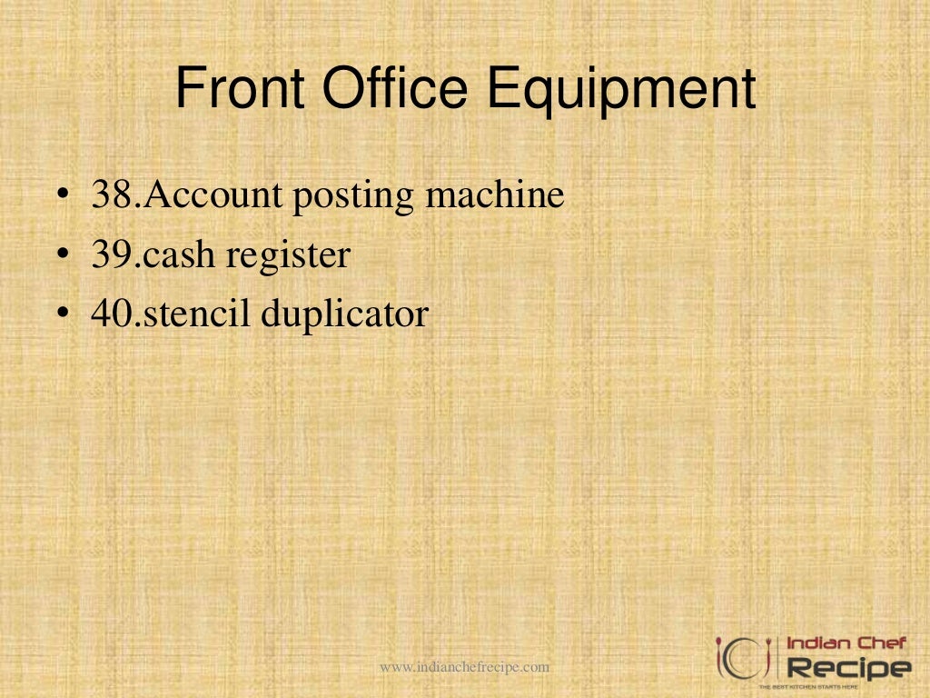 LAYOUT AND SECTIONS OF FRONT OFFICE