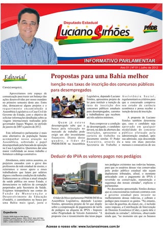 Informativo Parlamentar do deputado Luciano Simões (PMDB)
