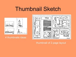 Thumbnail Sketch



4 thumbnails ideas

                     thumbnail of 2 page layout
 