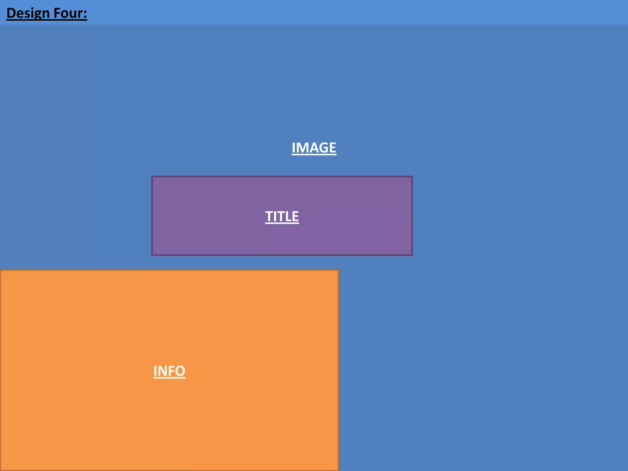Design Four:
IMAGE
TITLE
INFO