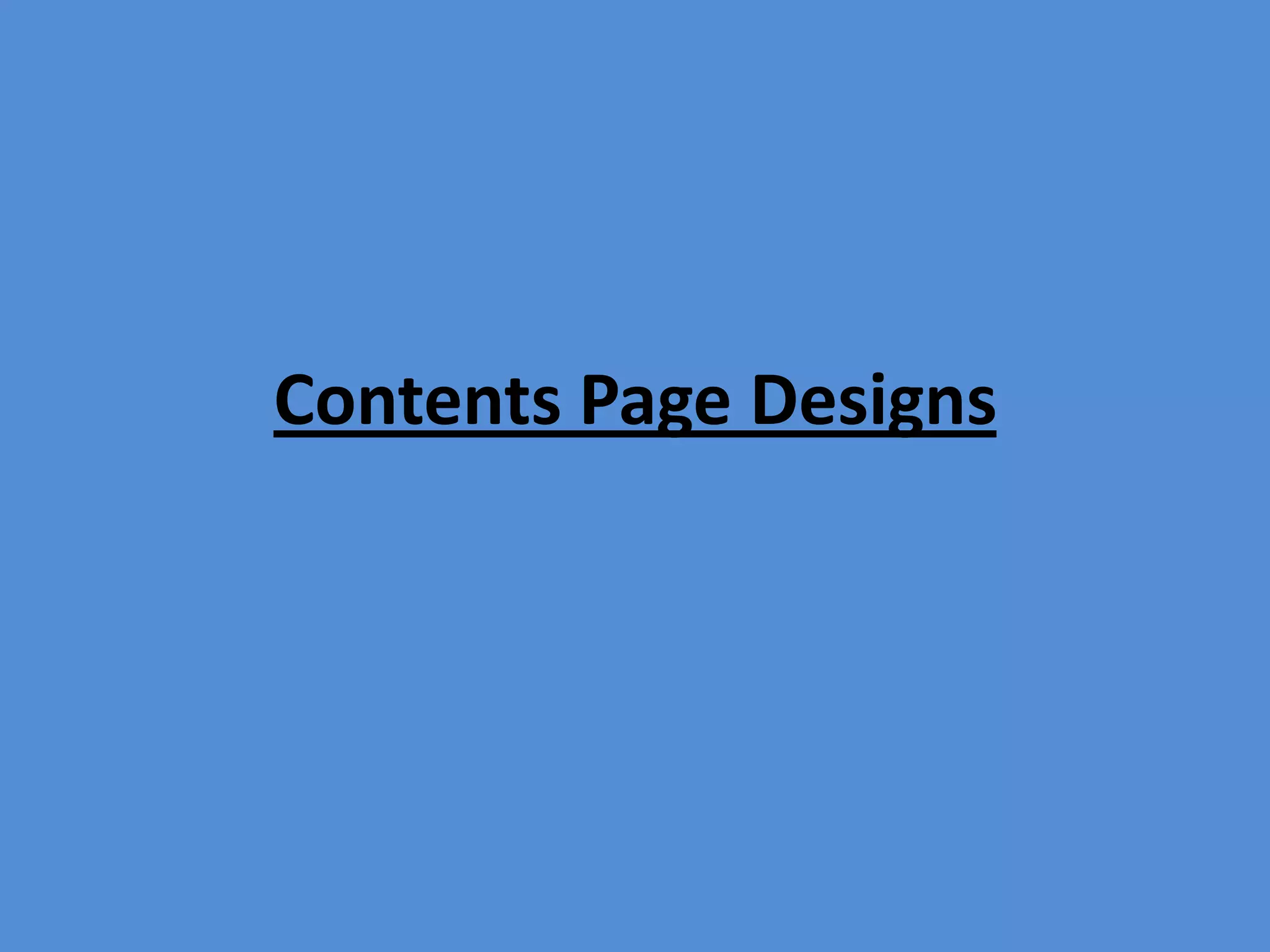 Contents Page Designs