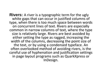 Typography Rivers Layout glossary | PPT