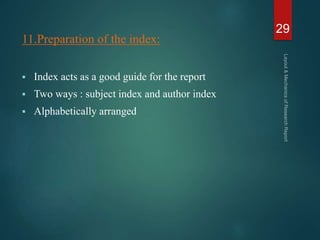 Layout & mechanics of research report | PPTX