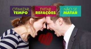 OTIMIZAR
TEMPO
EVITAR
REFAÇÕES
NÃO SE
MATAR
 