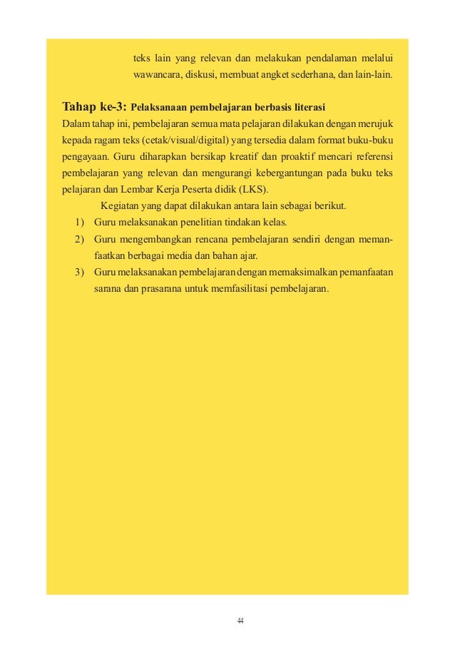 Layout panduan gerakan literasi sekolah di sekolah dasar 