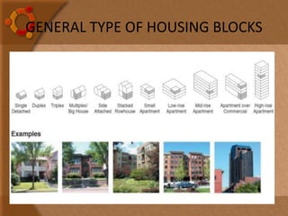 Layout plan of housing blocks and public facilities and services | PPTX