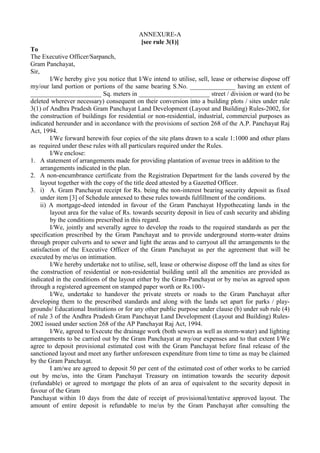 ANNEXURE-A
[see rule 3(1)]
To
The Executive Officer/Sarpanch,
Gram Panchayat,
Sir,
I/We hereby give you notice that I/We i...