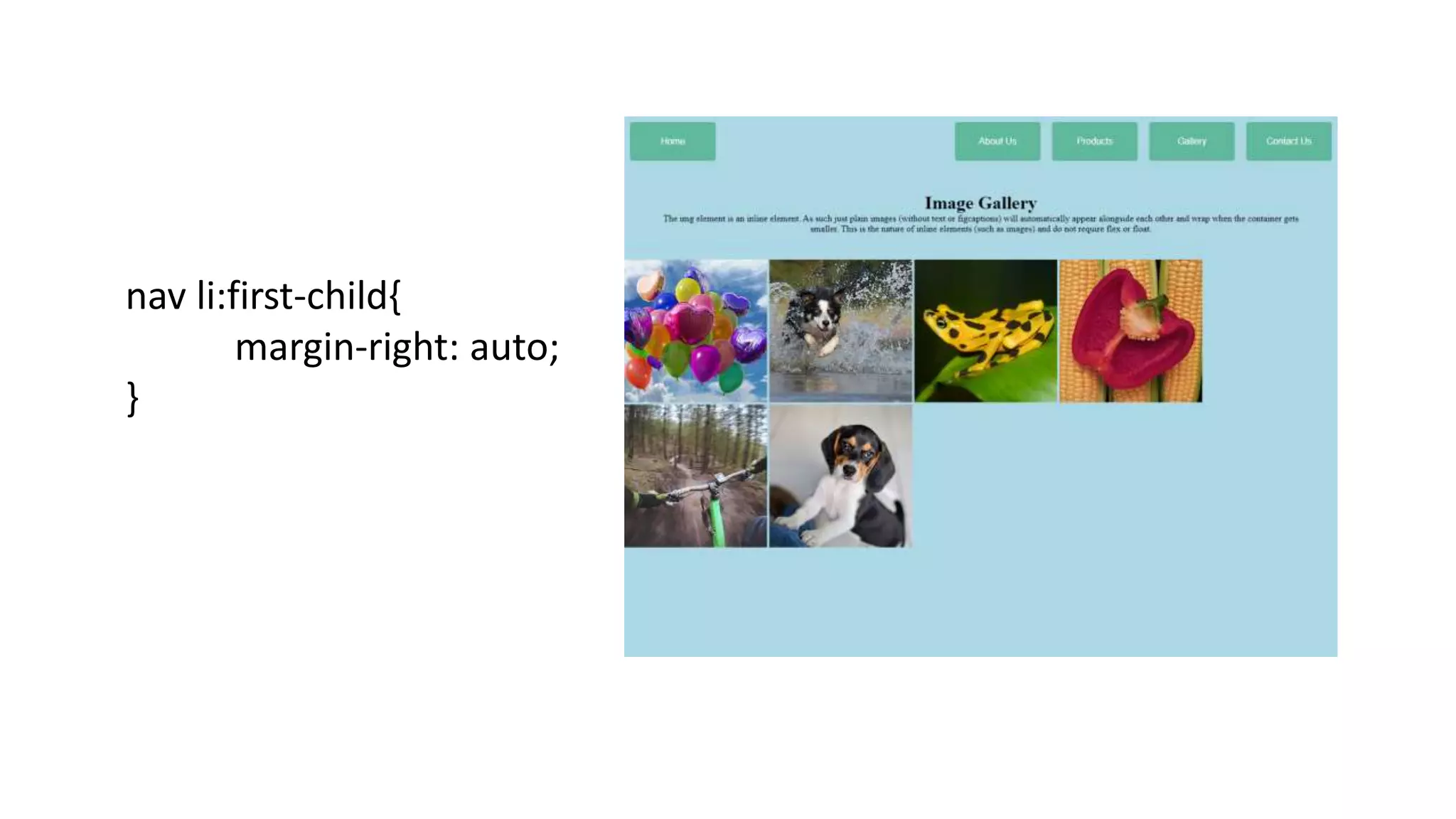 nav li:first-child{
margin-right: auto;
}
 