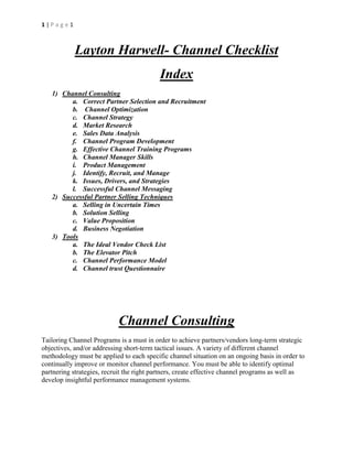 Layton Harwell- Channel Checklist<br />Index<br />,[object Object]