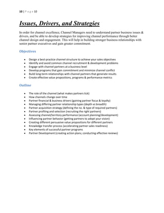 Channel Manager Skills