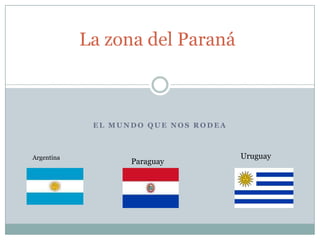 El mundo que nos rodea La zona del Paraná Uruguay Argentina Paraguay 