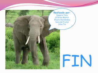 Realizado por:
  Ignacia Toro
 Cristina Martin
Álvaro Hernández
 Sara de Frutos
    Julia Tin




       FIN
 