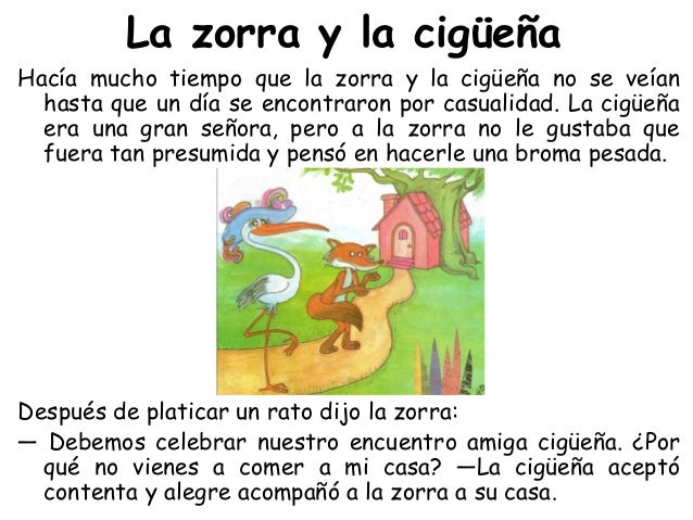 La zorra y la cigüeña