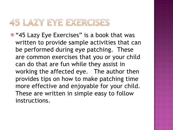 Lazy Eye Exercises For Those With Amblyopia