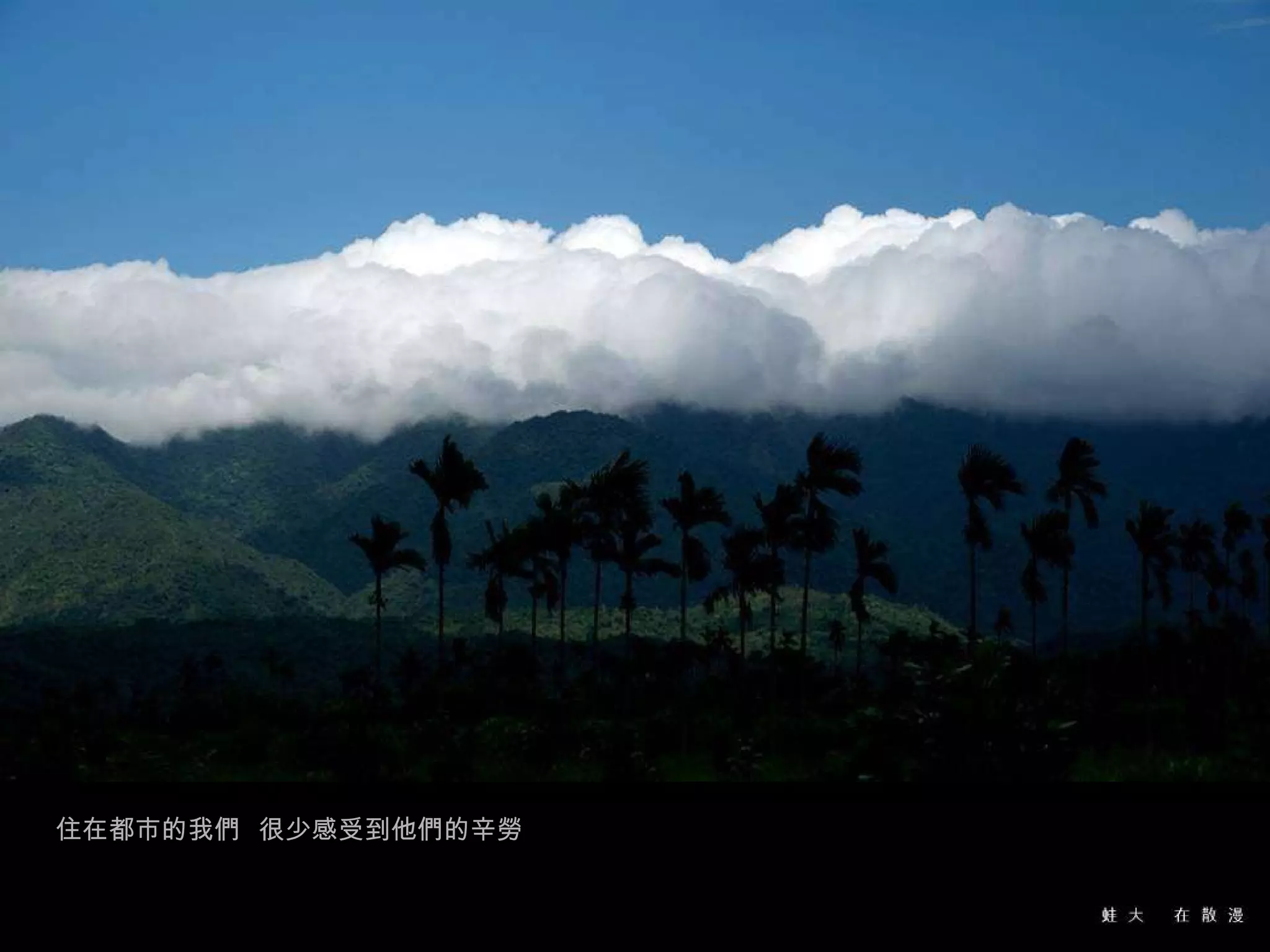 住在都市的我們  很少感受到他們的辛勞 