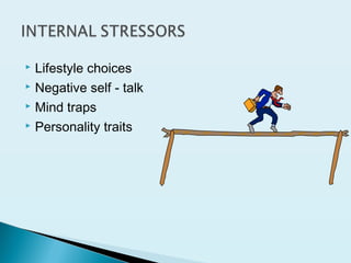  Lifestyle choices
 Negative self - talk
 Mind traps
 Personality traits
 