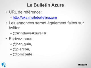 Le bulletin Azure épisode 3 Slide 3