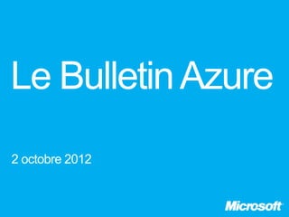 Le bulletin Azure – épisode 11, Windows Azure Web Sites Slide 1
