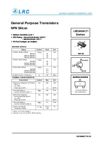 Original NPN Transistor BC847 LBC847 1F SMD CODE 0.1A 45V SOT-23 New