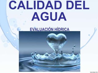 CALIDAD DEL
AGUA
EVALUACIÓN HÍDRICA
 