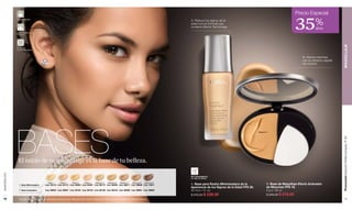www.lbel.com 
18 
Promoción Estuche Perfeccionador, P 29 MAQUILLAJE 
19 
FPS 
BASES 
El inicio de tu maquillaje es la base de tu belleza. 
A. Base Minimizadora 
B. Base Aclaradora 
Claire 1 
Cód. 03112 
Claire 2 
Cód. 04115 
Claire 3 
Cód. 04203 
Claire 4 
Cód. 04407 
Medium 5 
Cód. 06174 
Medium 6 
Cód. 08352 
Medium 7 
Cód. 08571 
Obscure 8 
Cód. 09938 
Obscure 9 
Cód. 15617 
Cód. 00024 Cód. 00057 Cód. 00133 Cód. 00142 Cód. 00148 Cód. 00418 Cód. 00469 Cód. 00901 Cód. 00902 
A. Reduce los signos de la 
edad con su fórmula que 
contiene Dermo Technology. 
B. Atenúa manchas 
con su extracto vegetal 
de Licorice. 
A. Base para Rostro Minimizadora de la 
Apariencia de los Signos de la Edad FPS 20. 
30 ml e 1 fl. oz. 
$ 375.00 $ 239.00 
B. Base de Maquillaje Efecto Aclarador 
de Manchas FPS 18. 
8 g e .28 oz. 
$ 345.00 $ 219.00 
Hipoalergénico 
Dermatológicamente 
Probado 
Factor de 
Protección Solar 
No Comedogénico 
(no tapa los poros) 
Modelo maquillada: Base Aclaradora Obscure 8, Máscara Noir, Blush Delicat XP Miel, Rouge Amplifier XP Mer de Roses. 
Medium 6 
35Precio Especial % 
dcto 
 