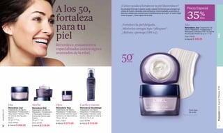 A los 50,
                                                                                                                             ¿Cómo ayuda a fortalecer la piel Renovânce?
                                                                                                                                                                                                                     Precio Especial

                                                                                                                                                                                                                     35%
                                                                                                                             Su complejo Renovâge Complexe ayuda a reparar las barreras que protegen las
                                                                                                                             células de la piel, conocidas como telómeros. Como resultado, se previene el




                                                                     fortaleza
                                                                                                                             deterioro celular para contrarrestar el debilitamiento de la piel –se vuelve frágil
                                                                                                                             como un papel– y otros signos de la edad.
                                                                                                                                                                                                                                    dcto



                                                                     para tu                                                 _Fortalece la piel delgada.
                                                                                                                             _Minimiza arrugas tipo “pliegues”.
                                                                                                                                                                                                                   Día
                                                                                                                                                                                                                   Renovânce Jour Tratamiento de
                                                                                                                                                                                                                   Efecto Reparador, Fortalecedor y



                                                                     piel
                                                                                                                                                                                                                   Renovador Intensivo FPS 15 Crema
                                                                                                                             _Hidrata y protege (FPS 15).                                                          de Día para Rostro.50 g e 1.7 oz.




                                                                                                                                                                                                                                                       PIEL
                                                                                                                                                                                                                   Cód. 24543
                                                                                                                                                                                                                   $ 700.00 $ 459.00


                                                                     Renovânce, tratamientos
                                                                     especializados contra signos

                                                                                                                             50
                                                                     avanzados de la edad.

                                                                                                                                     años




                                                                                                                                                                                                                                                       Promoción Divine Argenté Plateado, P 99
               Día                         Noche                     Ojos                        Cuello y escote
               Renovânce Jour              Renovânce Nuit            Renovânce Yeux              Renovânce Décolletage
               Tratamiento de Efecto       Tratamiento de Efecto     Tratamiento de Efecto       Tratamiento de Efecto                                                                                                 Todo tipo
www.lbel.com




               Reparador, Fortalecedor y   Reparador, Fortalecedor   Reparador, Fortalecedor y   Reparador, Fortalecedor y                                                                                             de cutis
               Renovador Intensivo FPS     y Renovador Intensivo     Renovador Intensivo para    Renovador Intensivo para
               15 Crema de Día para        Crema de Noche para       Contorno de Ojos Crema.     Cuello y Escote en Crema.
               Rostro.                     Rostro.                   15 g e .52 oz.              50 ml e 1.6 fl. oz.
               50 g e 1.7 oz.              50 g e 1.7 oz.            Cód. 21901                  Cód. 00489
               Cód. 24543                  Cód. 22185                $ 500.00 $ 375.00           $ 700.00 $ 519.00
 14            $ 700.00 $ 459.00           $ 700.00 $ 519.00                                                                                                                                                                                               15
 
