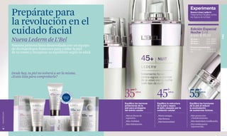 Experimenta
               Prepárate para                                                                                             Nueva Línea Lederm
                                                                                                                          Tratamientos Faciales contra
                                                                                                                          los Signos de la Edad


               la revolución en el
               cuidado facial                                                                                             Edición Especial
                                                                                                                          Noche 5 ml
                                                                                                                          a solo $ 45.00




                                                                                                                                                             PIEL
               Nueva Lederm de L’Bel                                                                                      35 años +
                                                                                                                          45 años +
                                                                                                                          55 años +
                                                                                                                                            Cód. 08356
                                                                                                                                            Cód. 08597
                                                                                                                                            Cód. 09683
               Nuestra primera línea desarrollada con un equipo                                                           Próximo lanzamiento:
               de dermatólogos franceses para cuidar la piel                                                              Noche y Ojos	   C-06 2013
               de tu rostro y recuperar su equilibrio según la edad.                                                      Día		           C-08 2013




               Desde hoy, tu piel no volverá a ser la misma.
               ¿Estás lista para comprobarlo?




                                                                       Equilibra las barreras   Equilibra la estructura   Equilibra las funciones
                                                                       protectoras de la        de la piel y repara       de la piel al reducir
                                                                       piel para protegerla     el daño causado por la    la acumulación
                                                                       del estrés celular.      oxidación celular.        de sustancias tóxicas.
www.lbel.com




                                                                       _Menos líneas de         _Menos arrugas.           _Más protección
                                                                        expresión.              _Más firmeza               y fortalecimiento.
                                                                       _Más vitalidad.          _Más luminosidad.         _Más elasticidad y tonificación.
                                                                       _Más hidratación.                                  _Piel visiblemente
                                                                                                                           rejuvenecida.
 16                                                                                                                                                          17
 