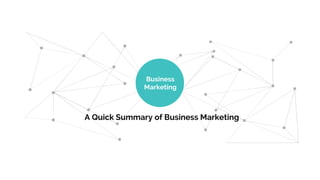 Business
Marketing
A Quick Summary of Business Marketing
 