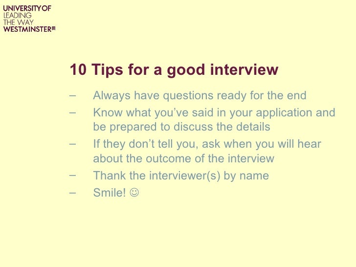 good interviewing tips