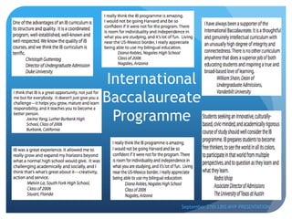International
Baccalaureate
  Programme




           September 27th LBIS MYP PRESENTATION
 