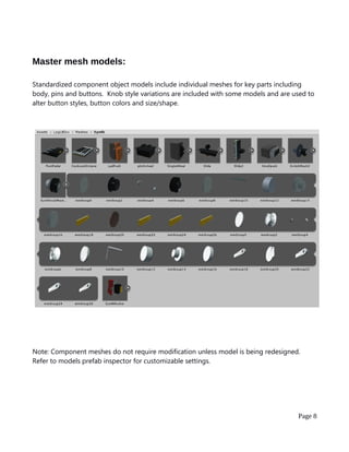 Master mesh models:
Standardized component object models include individual meshes for key parts including
body, pins and ...