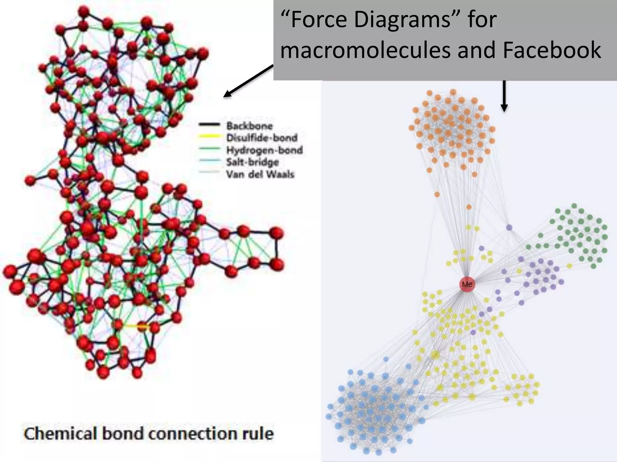 “Force Diagrams” for
macromolecules and Facebook
 